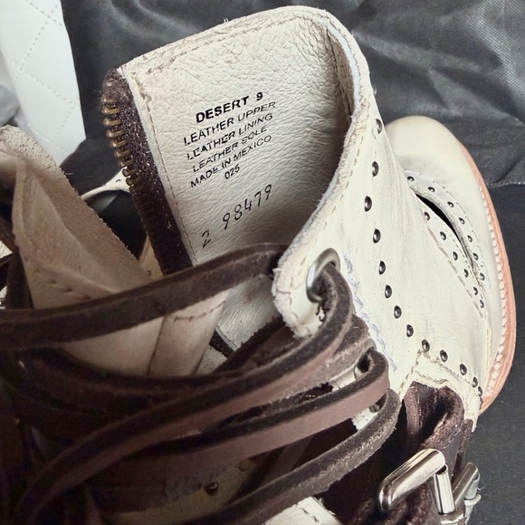 Freebird Ivory and Dark Brown Heeled Boots - Picture 5 of 7